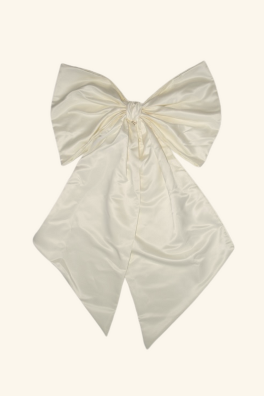 Giant Satin Bow - Ivory