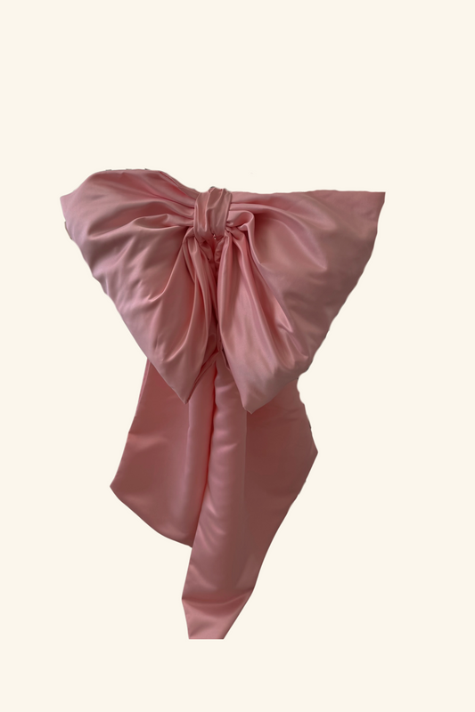 Giant Satin Bow - Baby Pink
