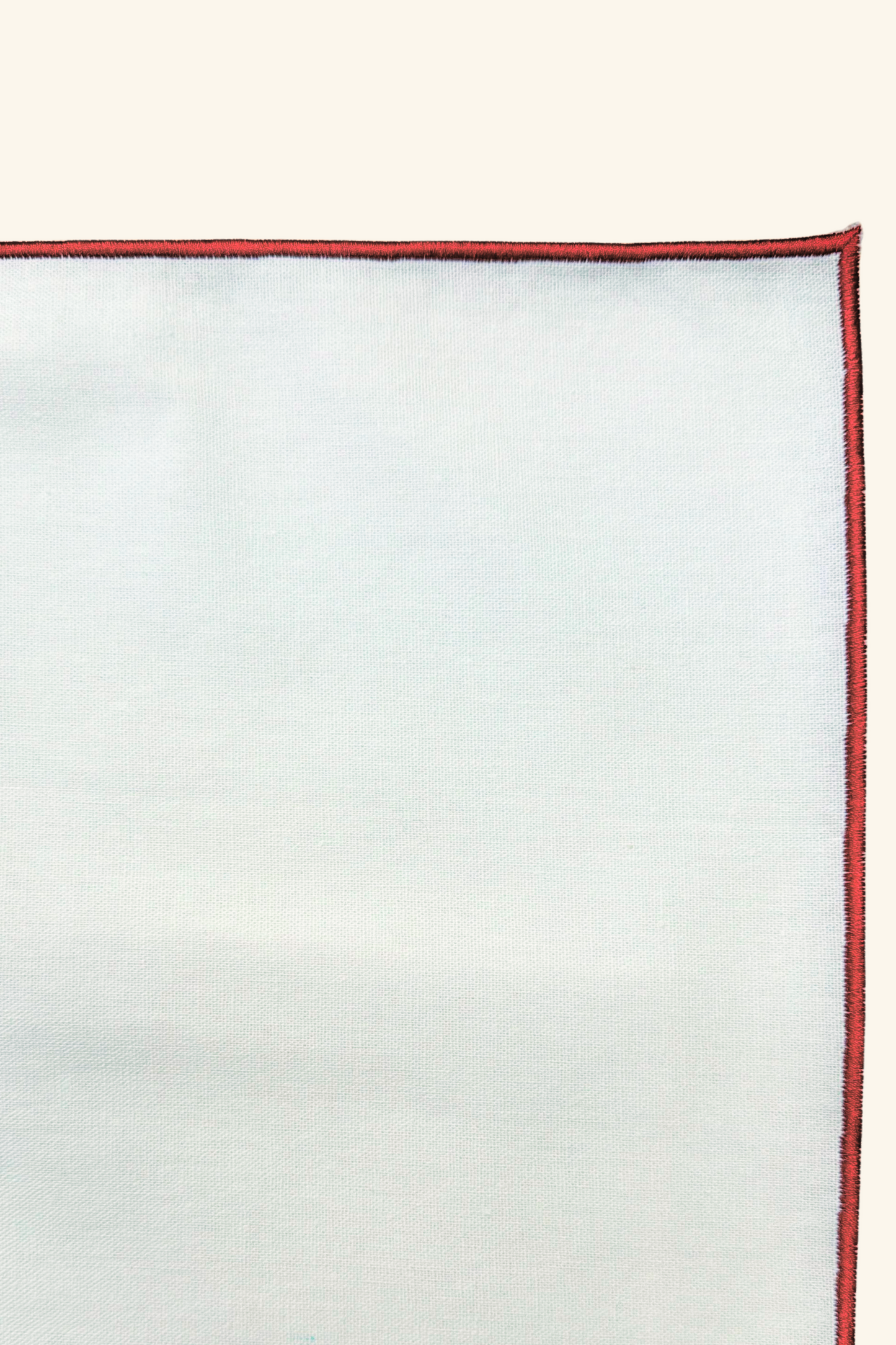 Line Placemat - White/Red Piping