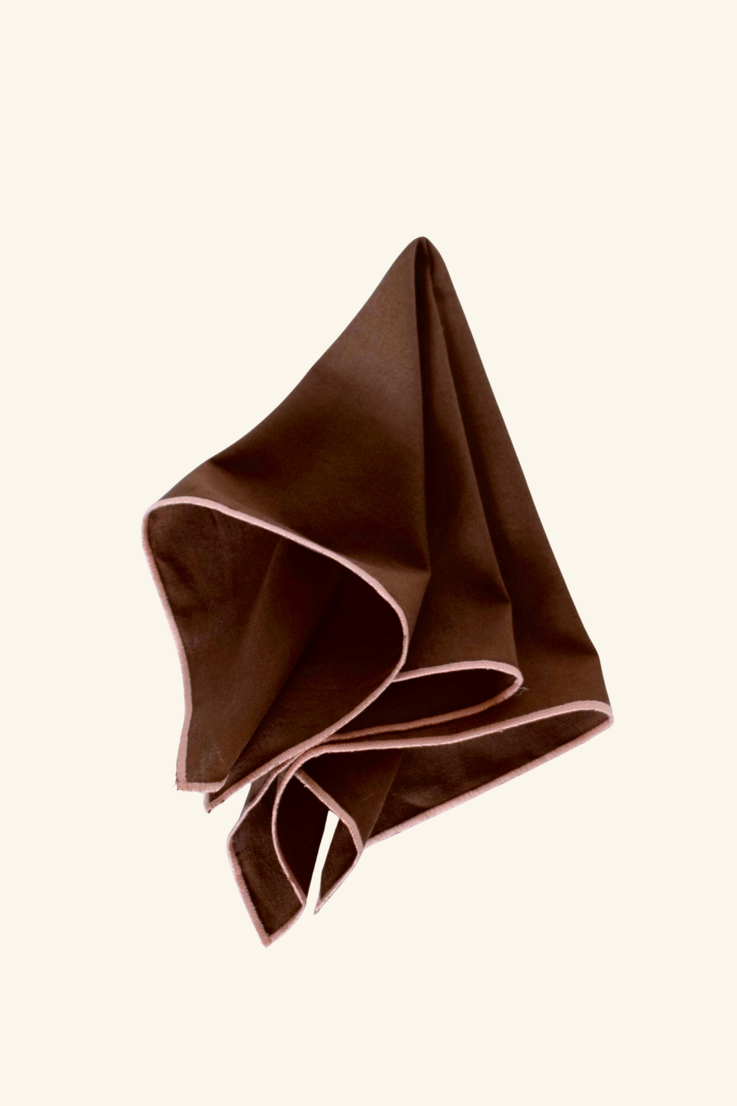 Line Napkin - Brown/Pink Piping