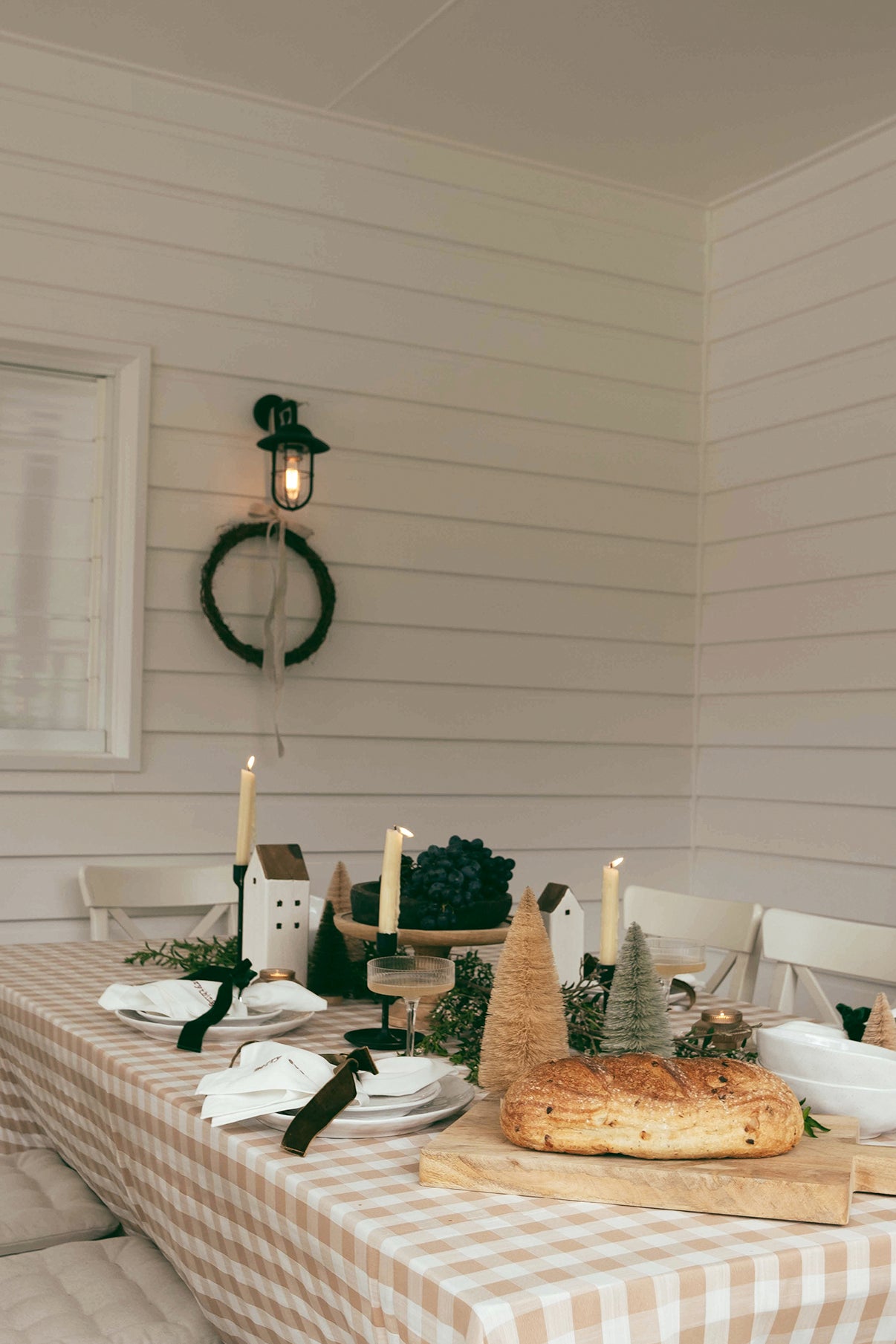 Gingham Tablecloth - Beige