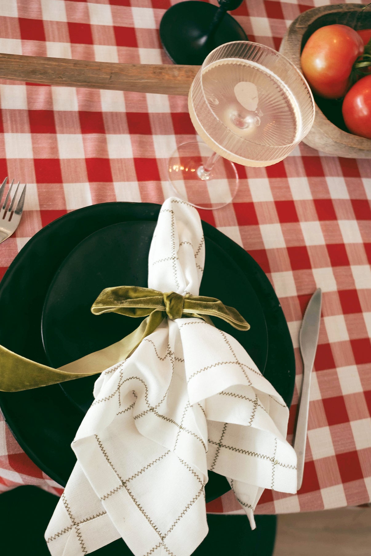 Grid Napkin - Olive