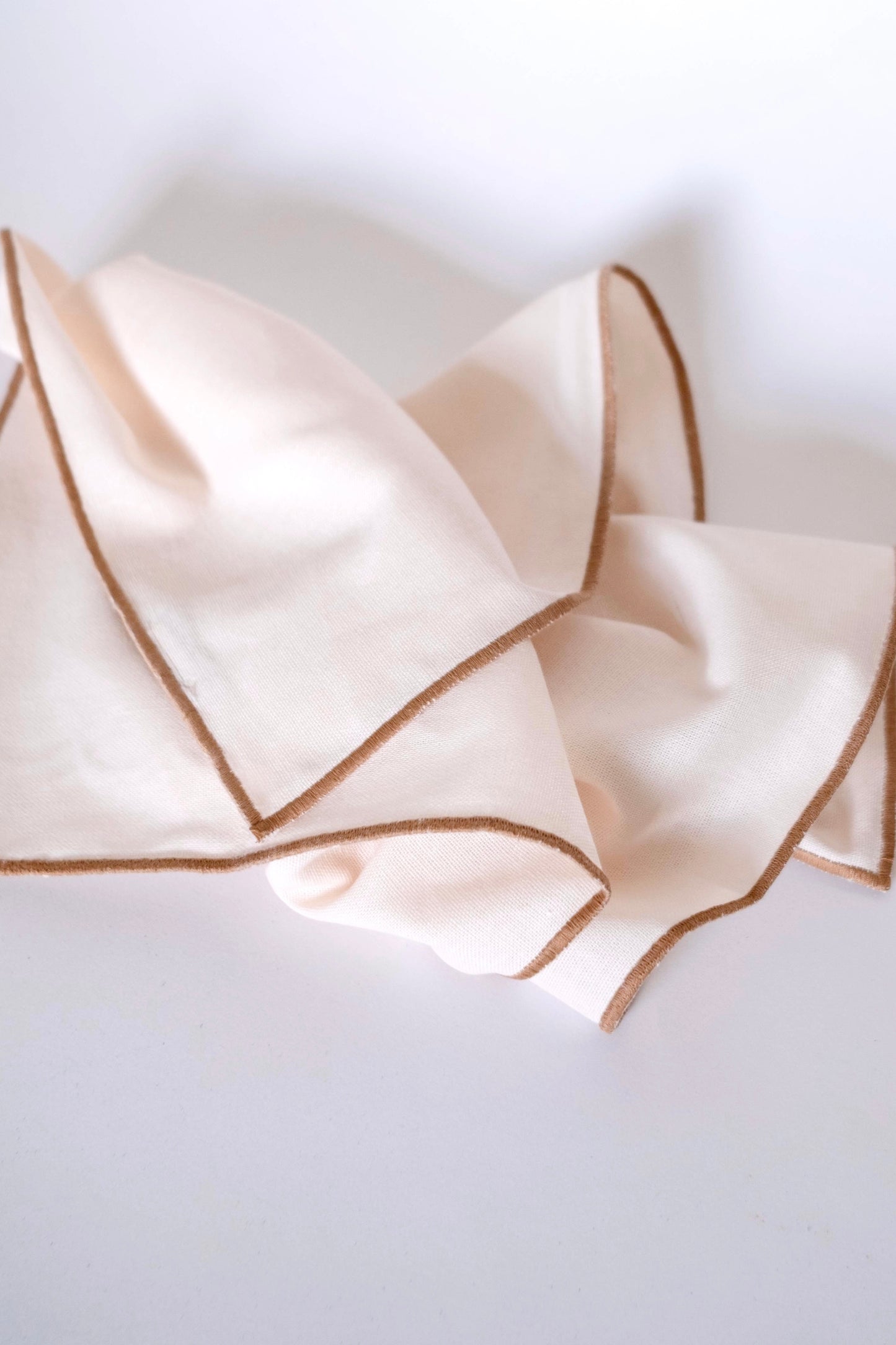 Line Placemat - Beige/Tan Piping