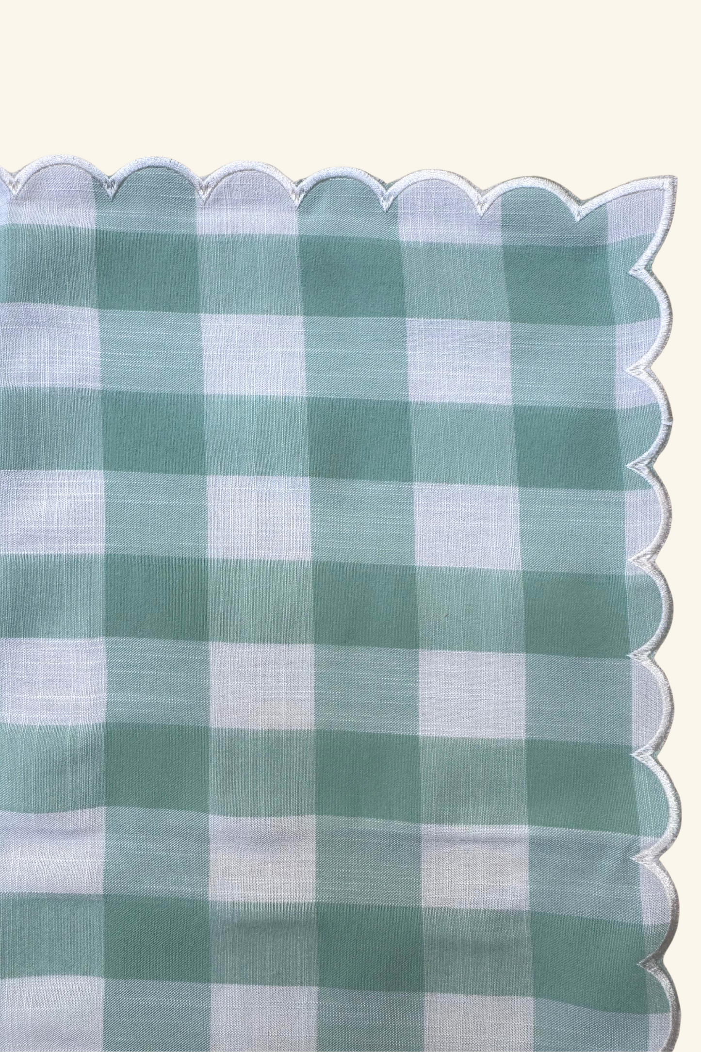 Scallop Placemat - Sage Checker