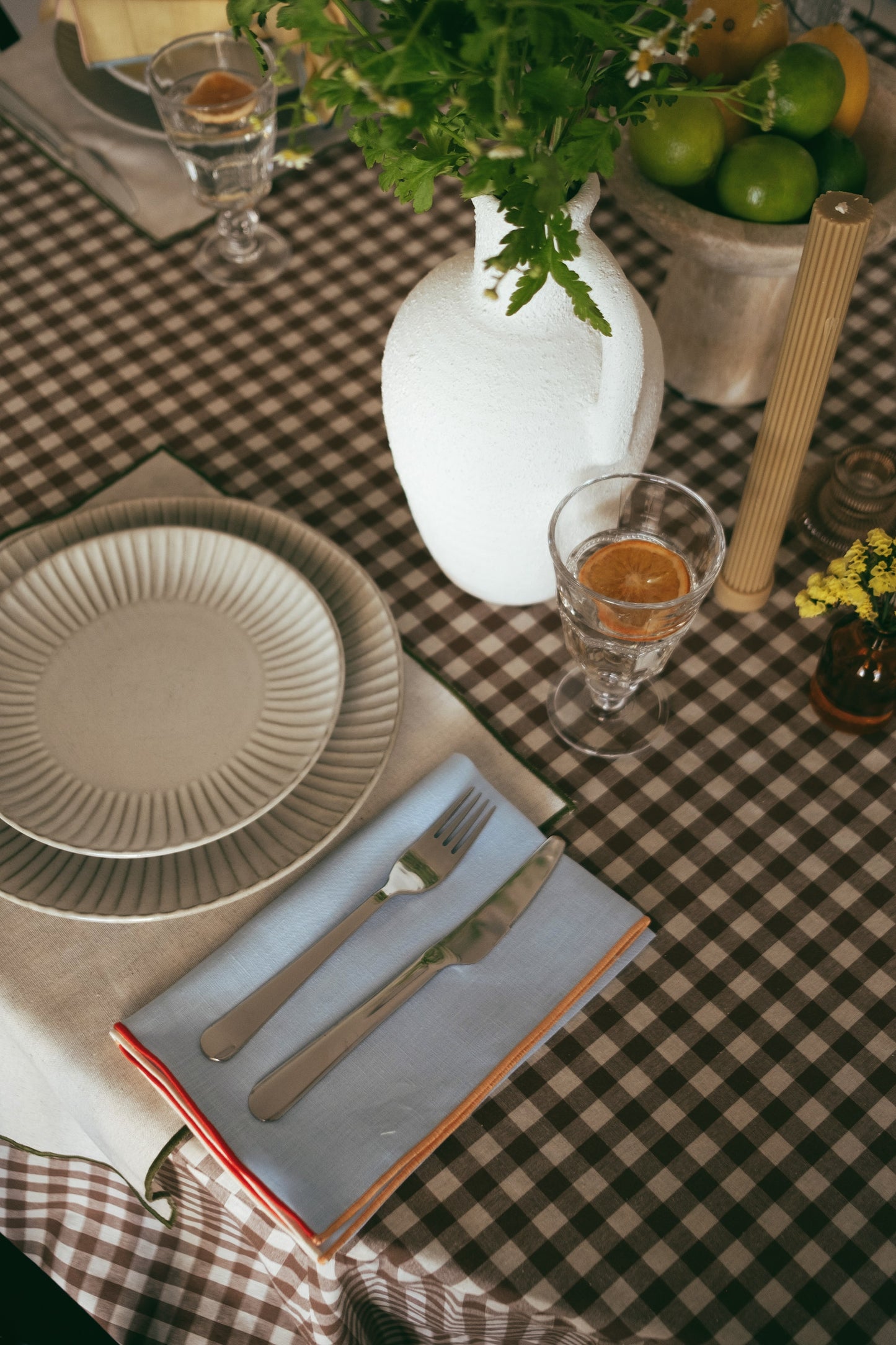 Sherbet Trim Napkins - Blue