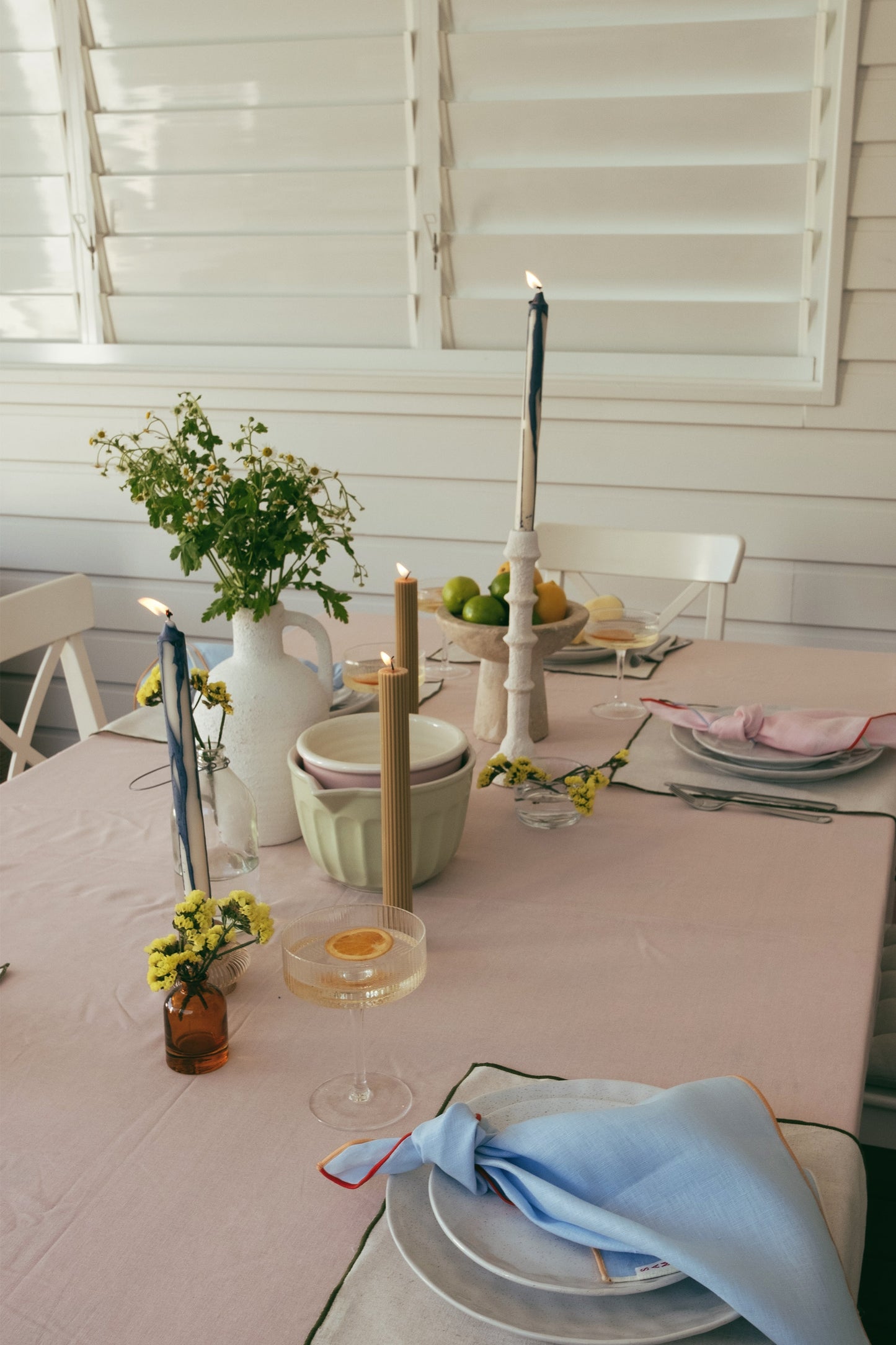 Sherbet Trim Napkins - Blue