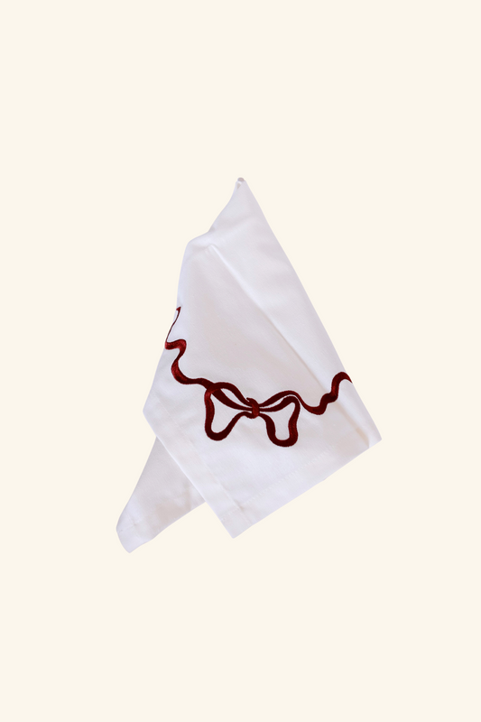 Bow Napkin - Maroon