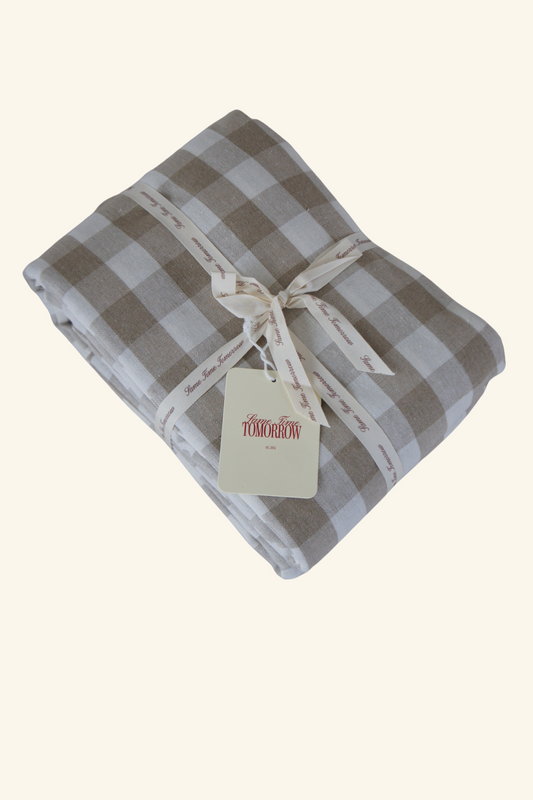 Gingham Tablecloth - Beige