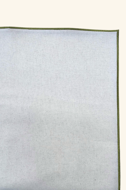 Line Placemat - Oatmeal/Olive Piping