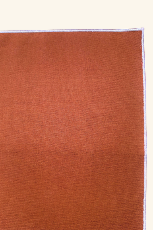 Line Placemat - Rust/Salmon Piping