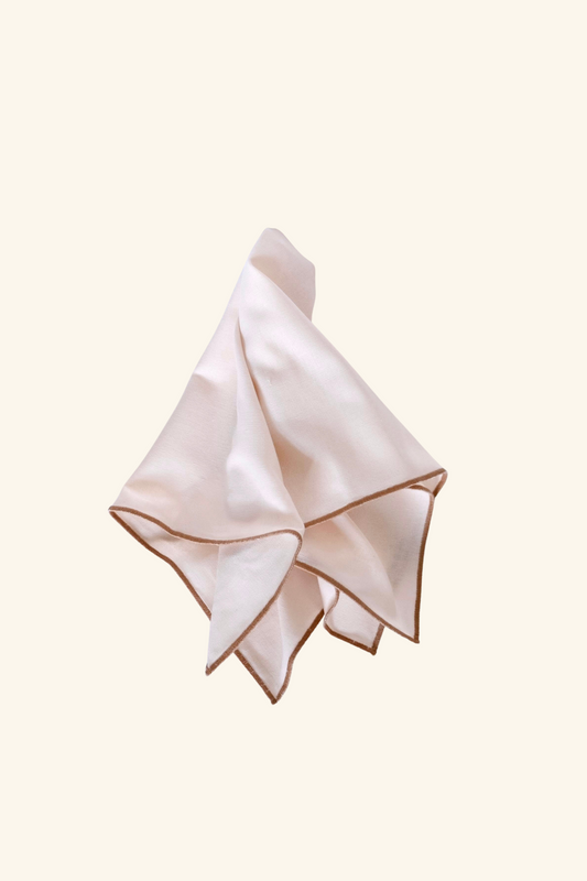 Line Napkin - Beige/Tan Piping