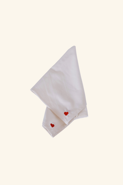 Mini Heart Napkin - Red