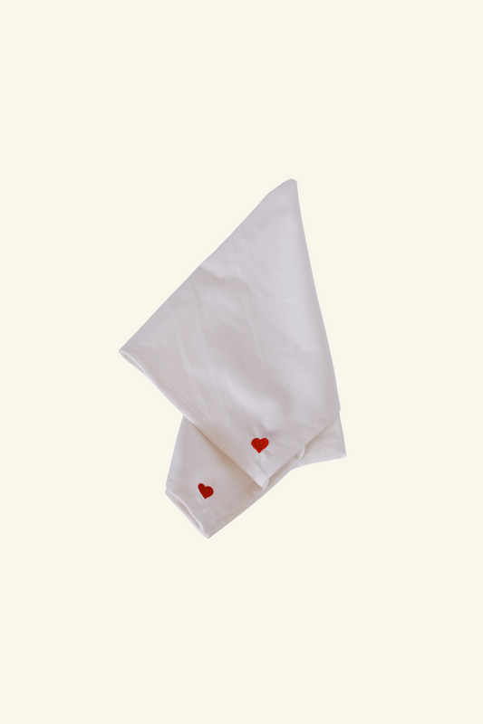 Mini Heart Napkin - Red