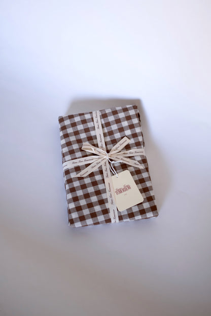 Round Tablecloth - Choc Gingham