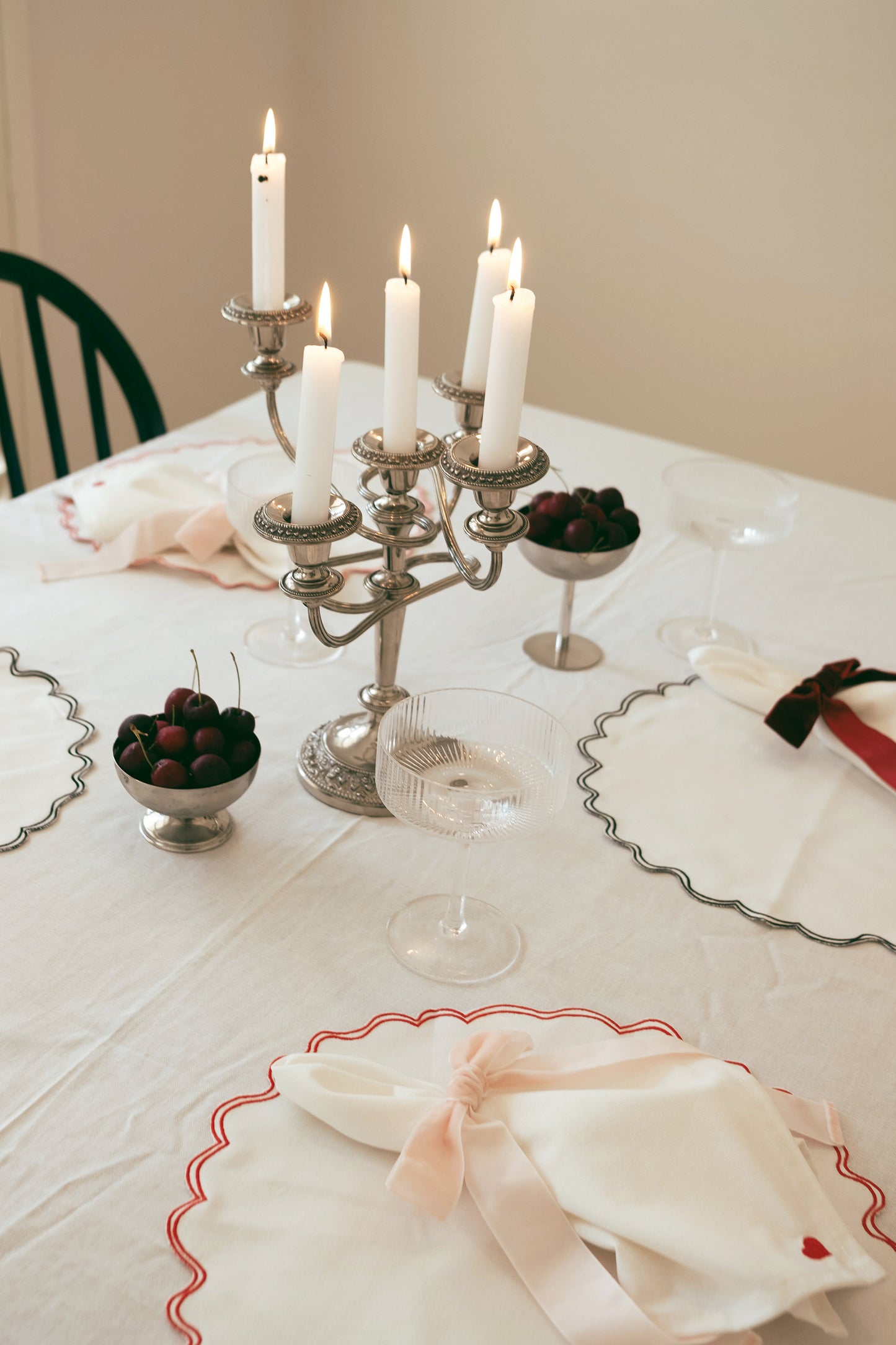 Mini Heart Napkin - Red