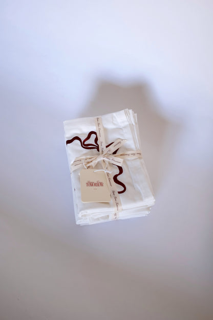 Bow Napkin - Maroon