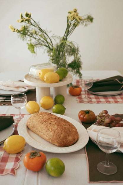 Scallop Placemat - Rose Checker