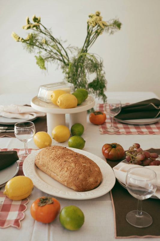 Scallop Placemat - Rose Checker