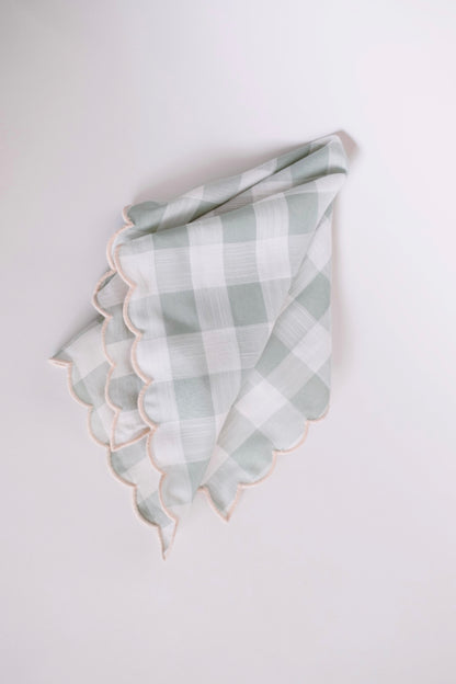 Scallop Placemat - Sage Checker