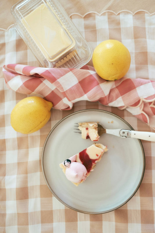 Scallop Napkin - Rose Checker