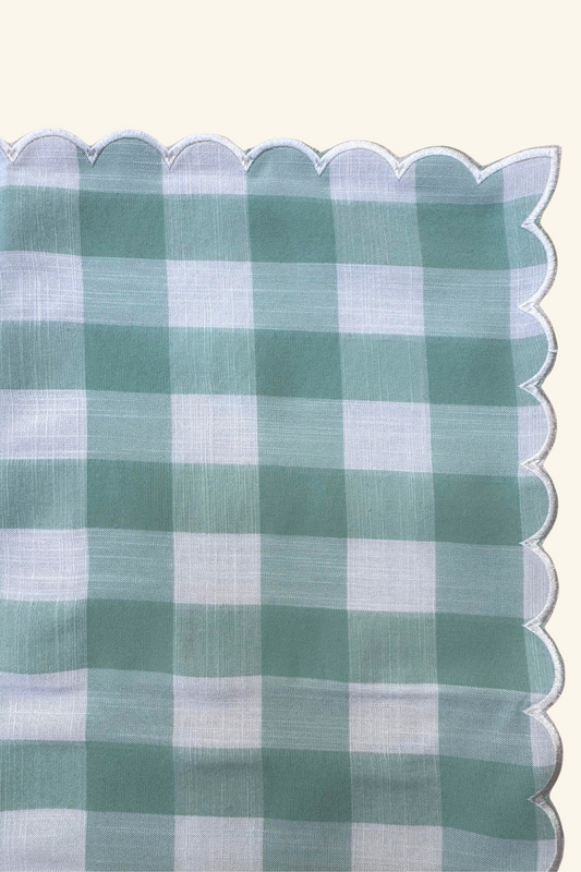 Scallop Placemat - Sage Checker