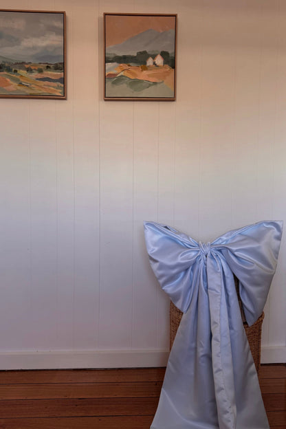 Giant Satin Bow - Baby Blue